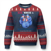 Red White and Blueberries Ugly Christmas Sweater Charlie Kirk Tribute 1993 2025 Memorial - Wonder Print Shop