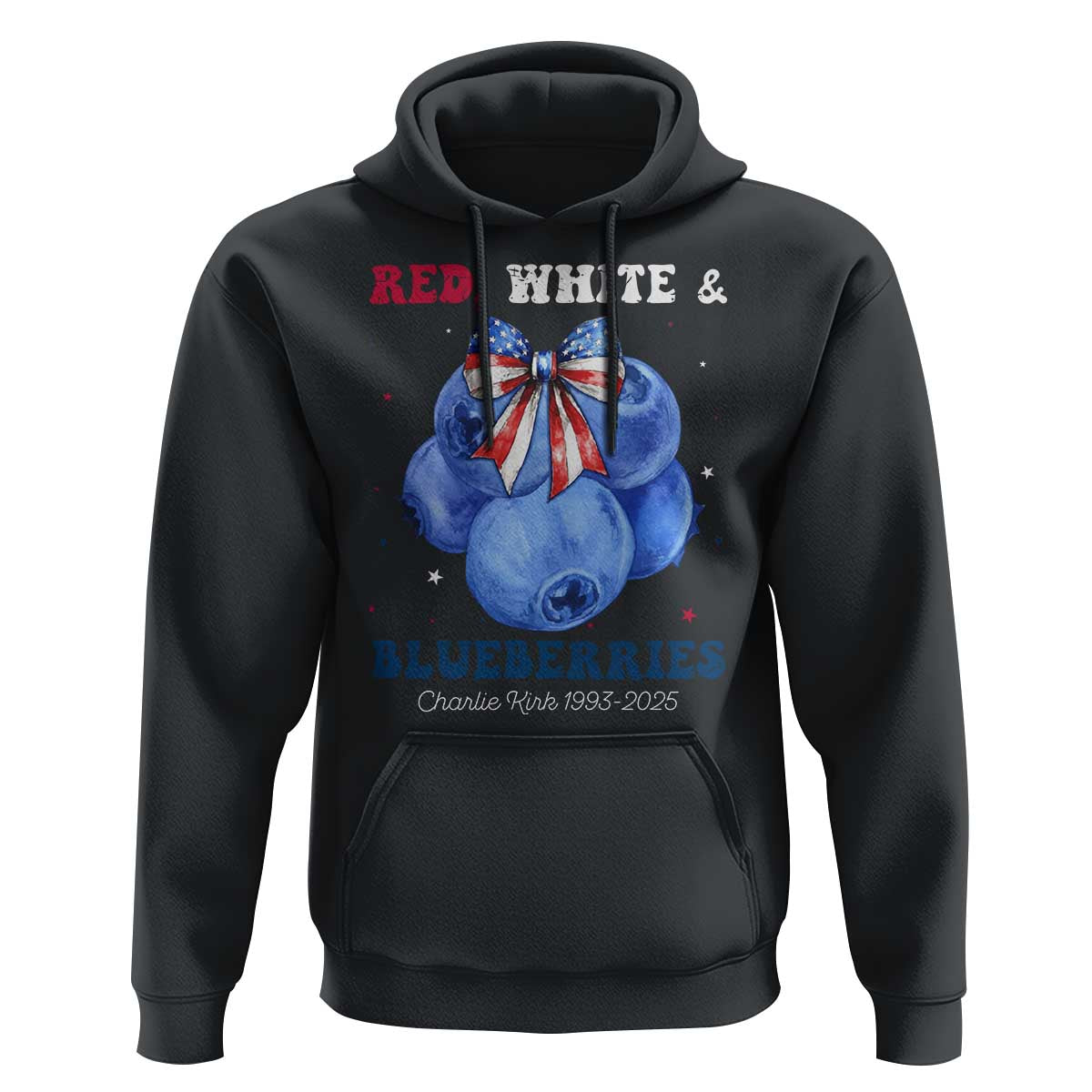 Red White and Blueberries Hoodie Charlie Kirk Tribute 1993 2025 Memorial - Wonder Print Shop