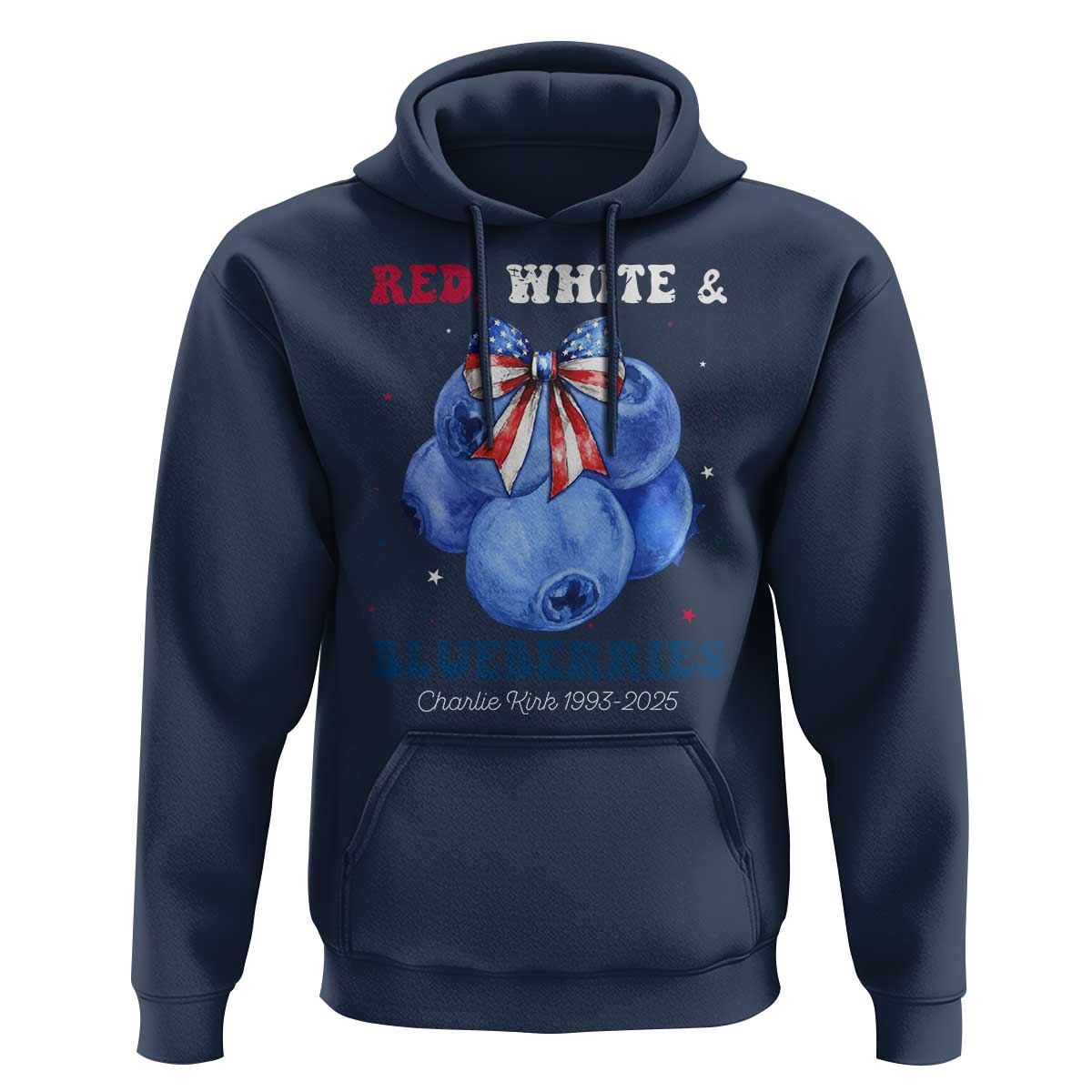 Red White and Blueberries Hoodie Charlie Kirk Tribute 1993 2025 Memorial - Wonder Print Shop