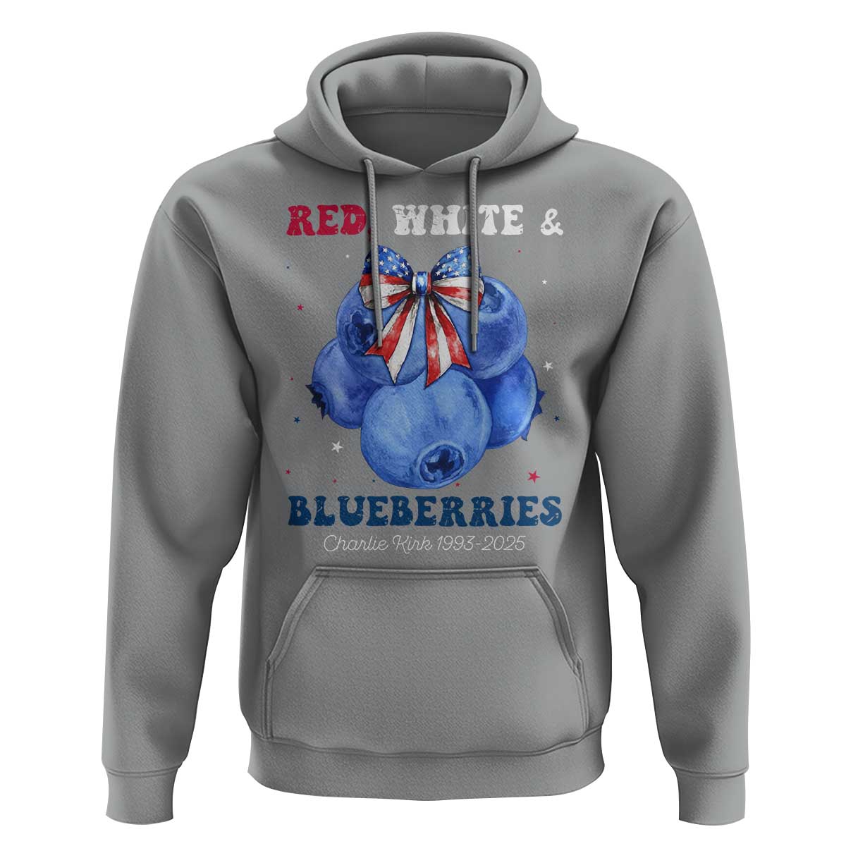 Red White and Blueberries Hoodie Charlie Kirk Tribute 1993 2025 Memorial - Wonder Print Shop
