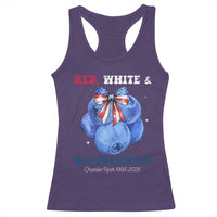 Red White and Blueberries Racerback Tank Top Charlie Kirk Tribute 1993 2025 Memorial - Wonder Print Shop