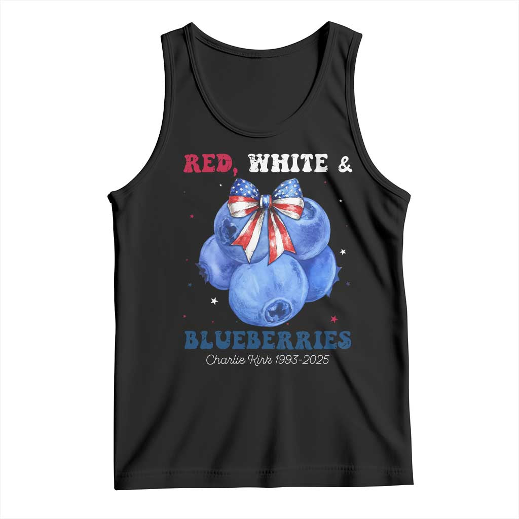 Red White and Blueberries Tank Top Charlie Kirk Tribute 1993 2025 Memorial - Wonder Print Shop