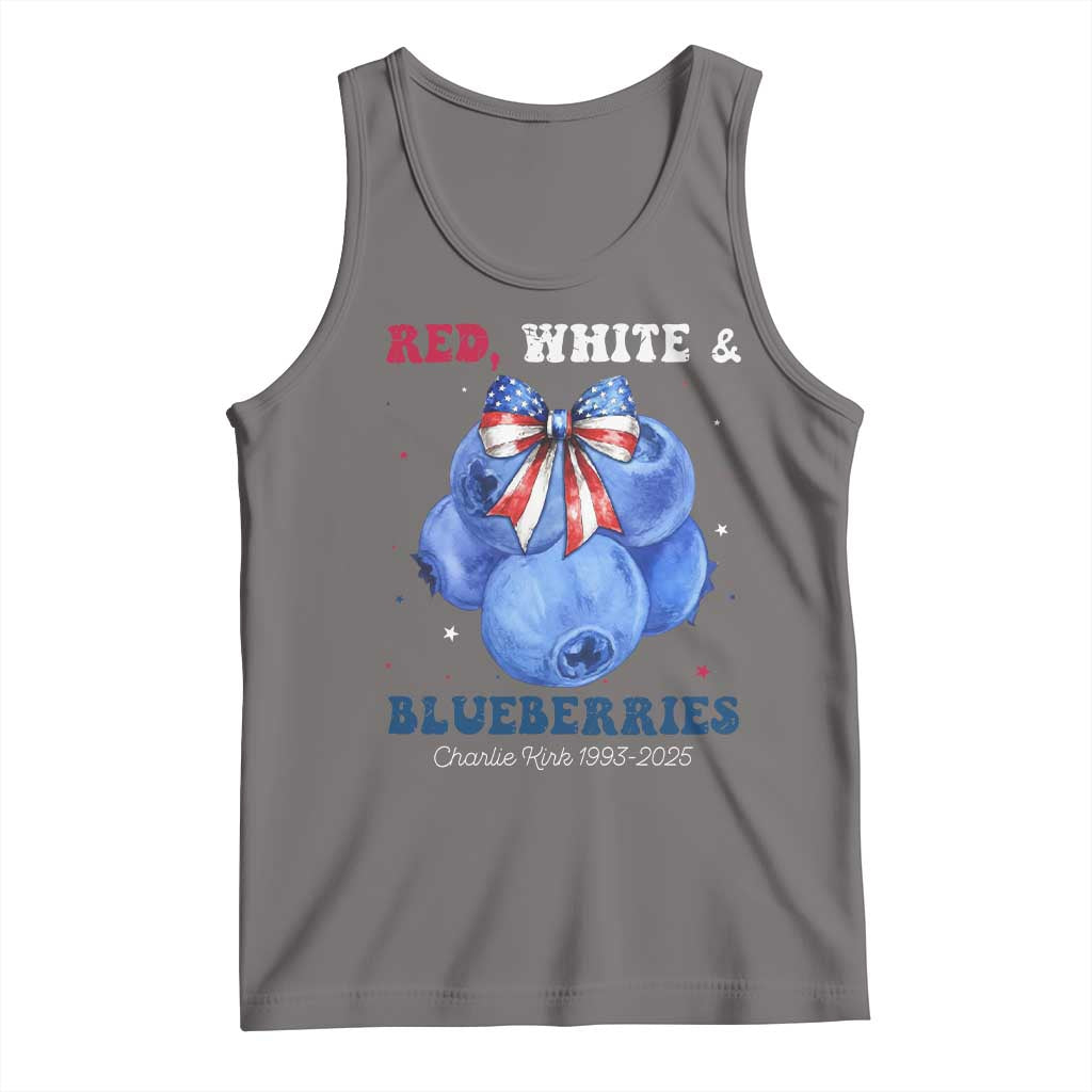Red White and Blueberries Tank Top Charlie Kirk Tribute 1993 2025 Memorial - Wonder Print Shop