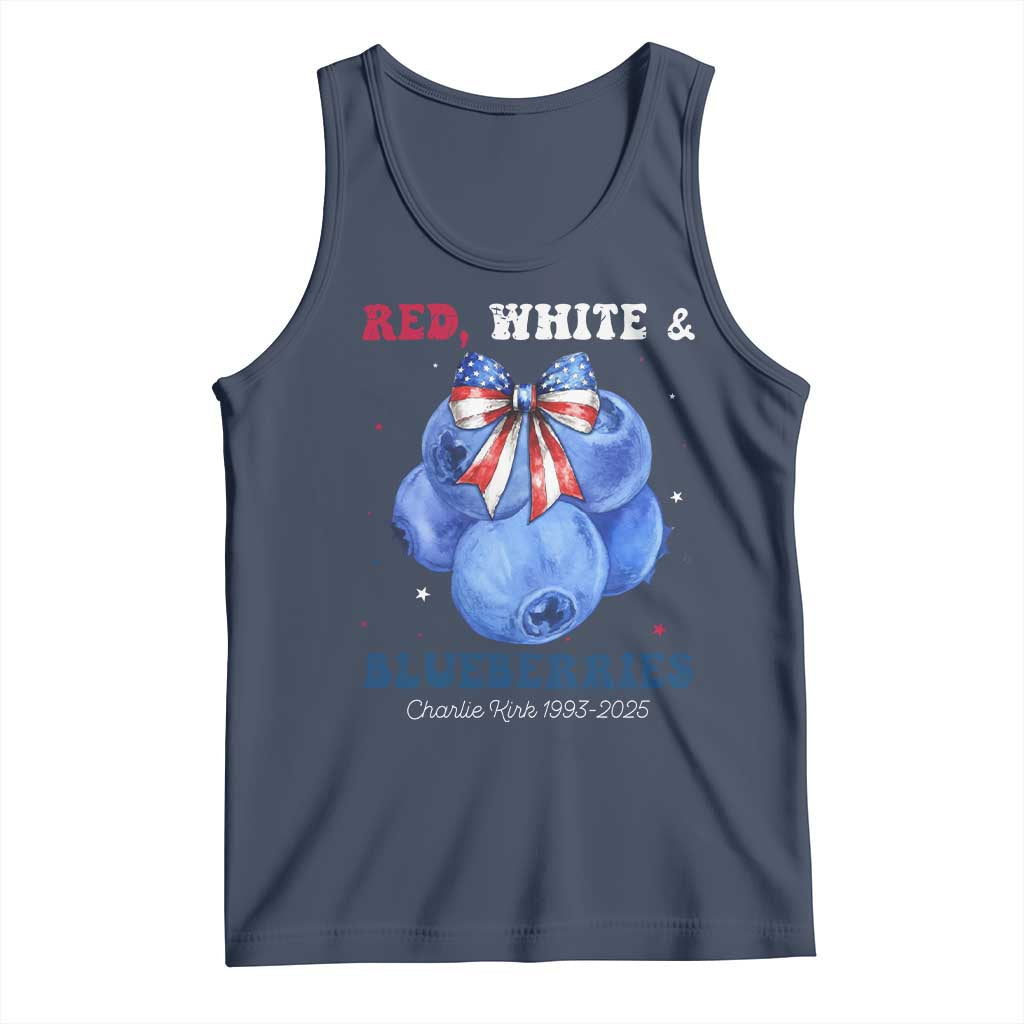 Red White and Blueberries Tank Top Charlie Kirk Tribute 1993 2025 Memorial - Wonder Print Shop