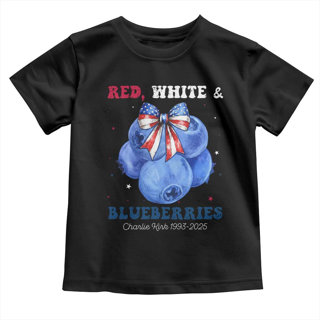 Red White and Blueberries Toddler T Shirt Charlie Kirk Tribute 1993 2025 Memorial - Wonder Print Shop