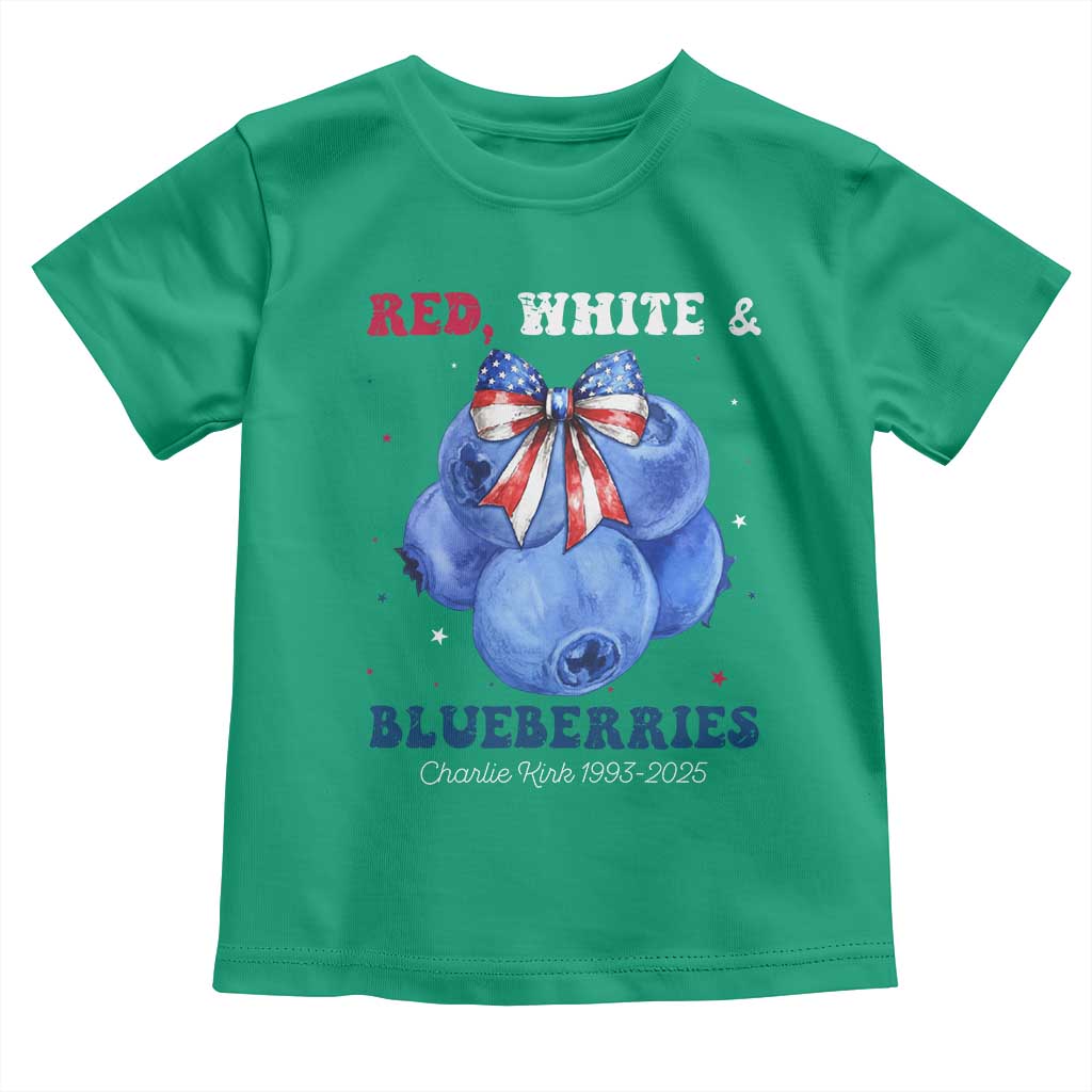 Red White and Blueberries Toddler T Shirt Charlie Kirk Tribute 1993 2025 Memorial - Wonder Print Shop
