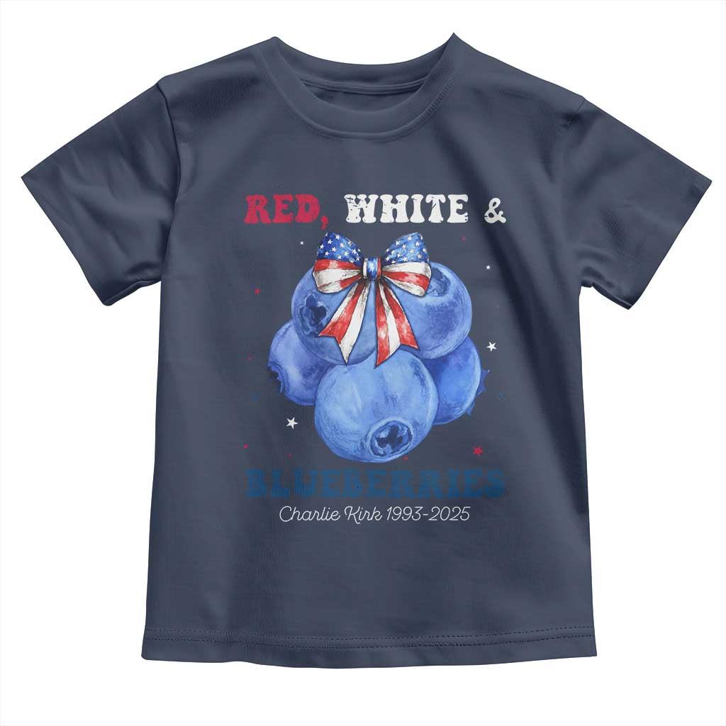 Red White and Blueberries Toddler T Shirt Charlie Kirk Tribute 1993 2025 Memorial - Wonder Print Shop