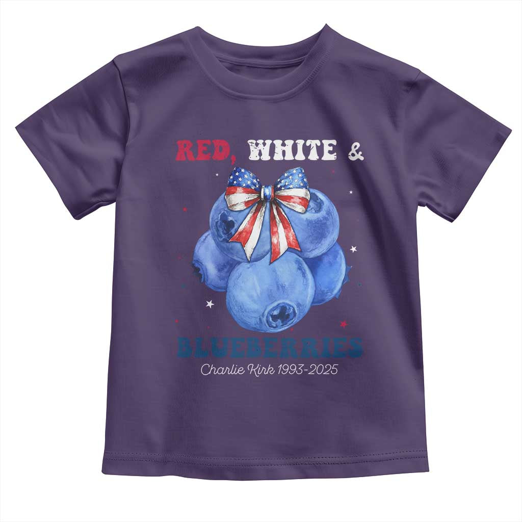 Red White and Blueberries Toddler T Shirt Charlie Kirk Tribute 1993 2025 Memorial - Wonder Print Shop