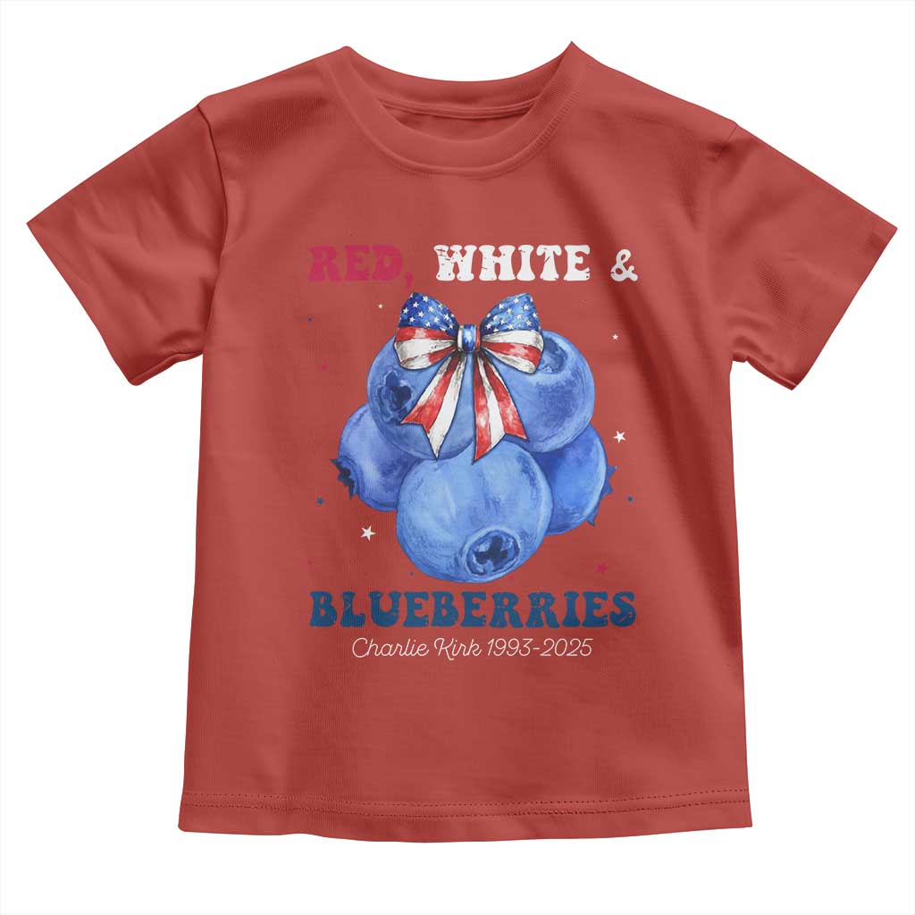 Red White and Blueberries Toddler T Shirt Charlie Kirk Tribute 1993 2025 Memorial - Wonder Print Shop