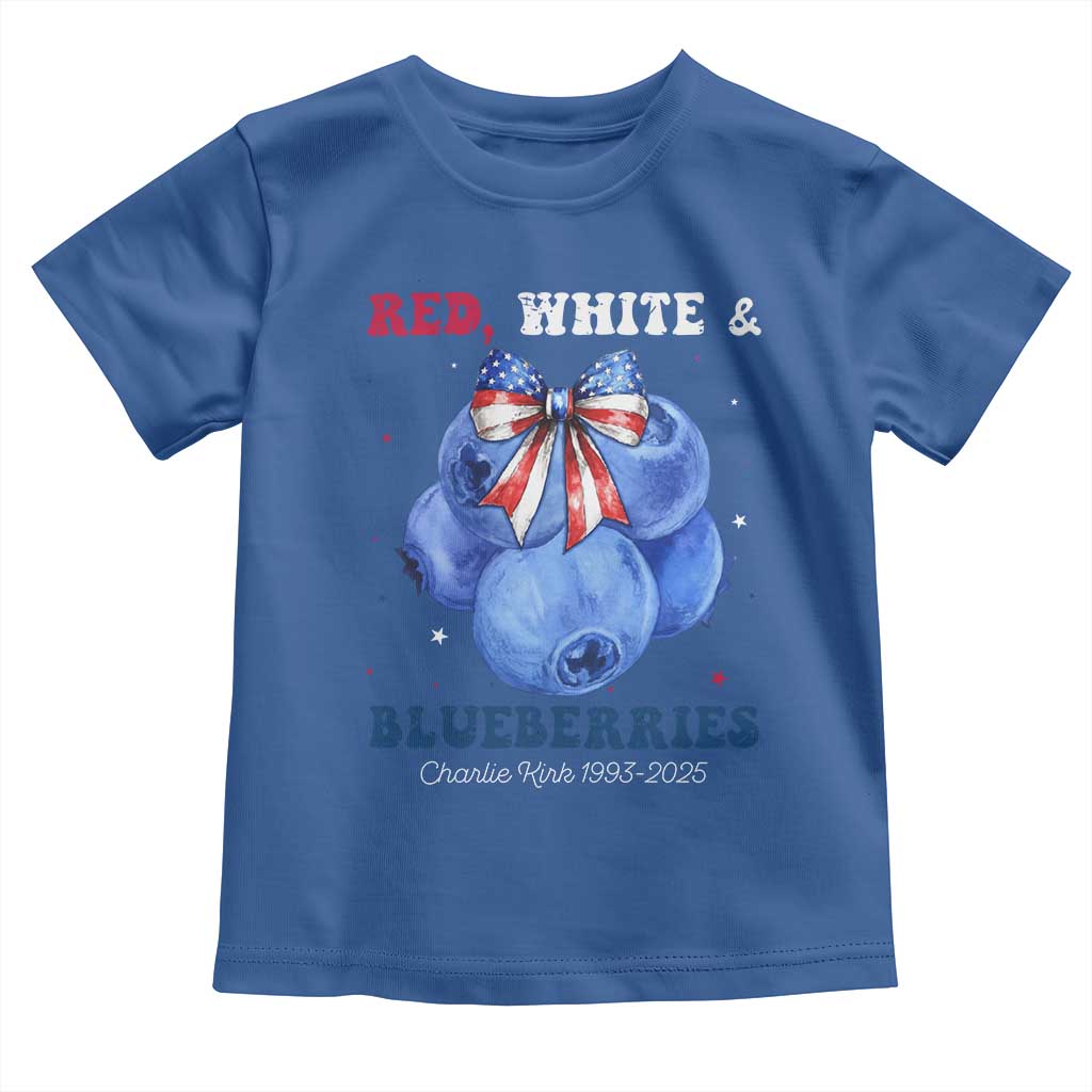 Red White and Blueberries Toddler T Shirt Charlie Kirk Tribute 1993 2025 Memorial - Wonder Print Shop
