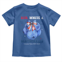 Red White and Blueberries Toddler T Shirt Charlie Kirk Tribute 1993 2025 Memorial - Wonder Print Shop