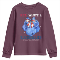 Red White and Blueberries Youth Sweatshirt Charlie Kirk Tribute 1993 2025 Memorial - Wonder Print Shop