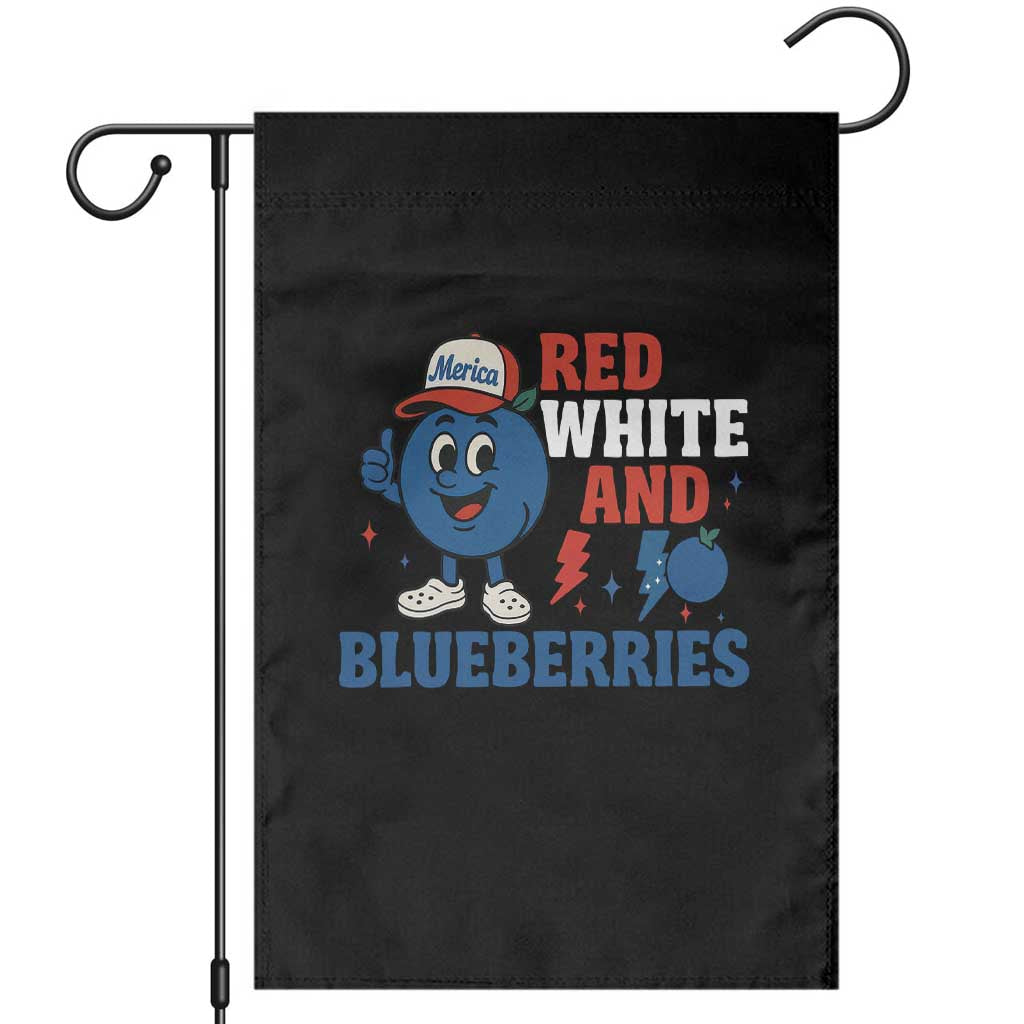 Red White and Blueberries Garden Flag Patriotic Fruit Cartoon Graphic - Wonder Print Shop