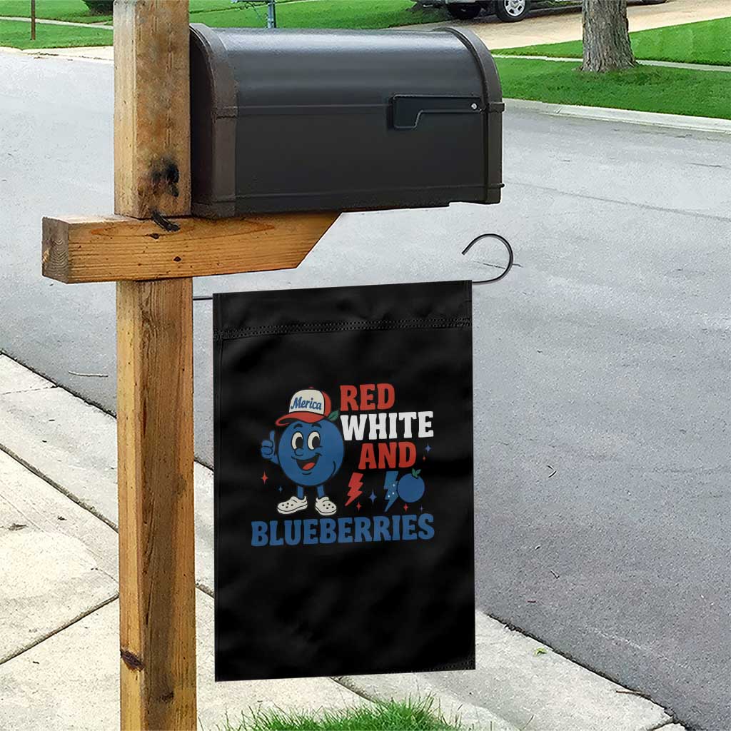 Red White and Blueberries Garden Flag Patriotic Fruit Cartoon Graphic - Wonder Print Shop