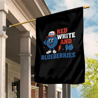 Red White and Blueberries Garden Flag Patriotic Fruit Cartoon Graphic - Wonder Print Shop