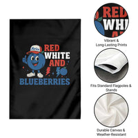Red White and Blueberries Garden Flag Patriotic Fruit Cartoon Graphic - Wonder Print Shop