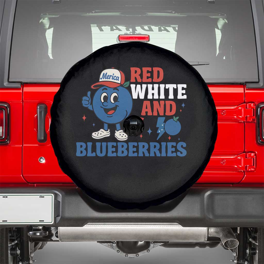 Red White and Blueberries Spare Tire Cover Patriotic Fruit Cartoon Graphic - Wonder Print Shop