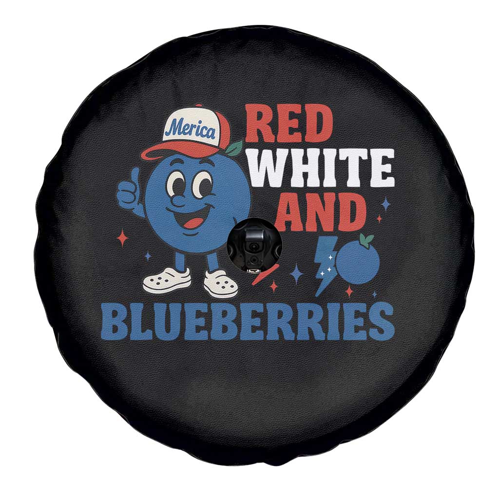 Red White and Blueberries Spare Tire Cover Patriotic Fruit Cartoon Graphic - Wonder Print Shop