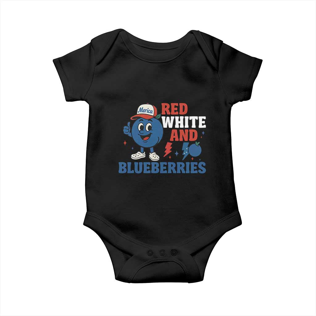 Red White and Blueberries Baby Onesie Patriotic Fruit Cartoon Graphic - Wonder Print Shop