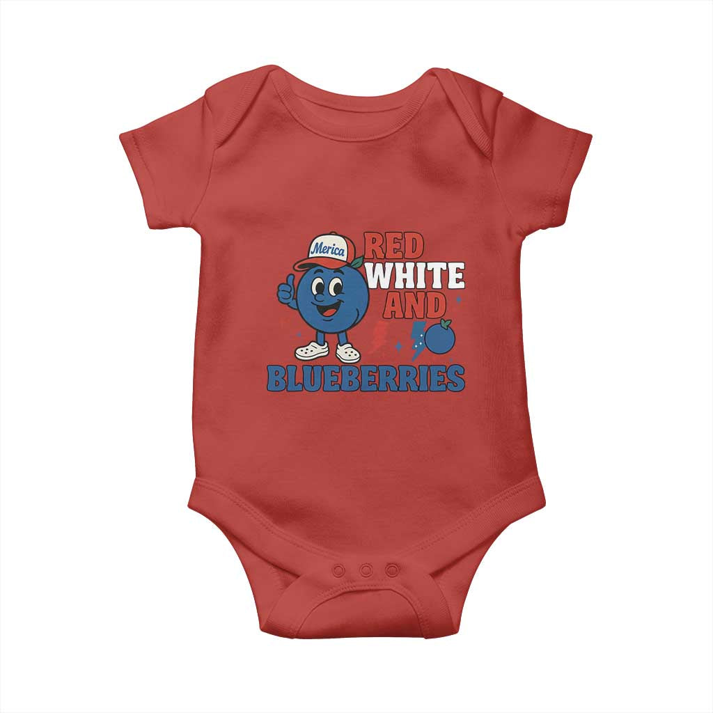Red White and Blueberries Baby Onesie Patriotic Fruit Cartoon Graphic - Wonder Print Shop