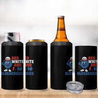 Red White and Blueberries 4 in 1 Can Cooler Tumbler Patriotic Fruit Cartoon Graphic - Wonder Print Shop