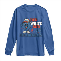 Red White and Blueberries Long Sleeve Shirt Patriotic Fruit Cartoon Graphic - Wonder Print Shop