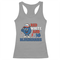 Red White and Blueberries Racerback Tank Top Patriotic Fruit Cartoon Graphic - Wonder Print Shop