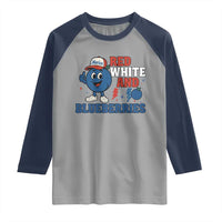 Red White and Blueberries Raglan Shirt Patriotic Fruit Cartoon Graphic - Wonder Print Shop