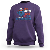 Red White and Blueberries Sweatshirt Patriotic Fruit Cartoon Graphic - Wonder Print Shop