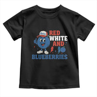 Red White and Blueberries Toddler T Shirt Patriotic Fruit Cartoon Graphic - Wonder Print Shop