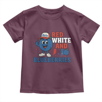 Red White and Blueberries Toddler T Shirt Patriotic Fruit Cartoon Graphic - Wonder Print Shop