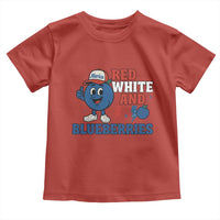 Red White and Blueberries Toddler T Shirt Patriotic Fruit Cartoon Graphic - Wonder Print Shop