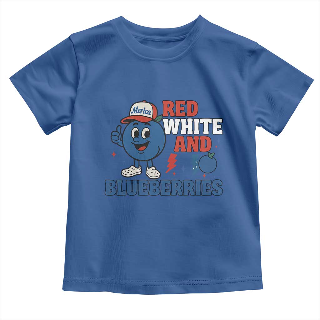 Red White and Blueberries Toddler T Shirt Patriotic Fruit Cartoon Graphic - Wonder Print Shop