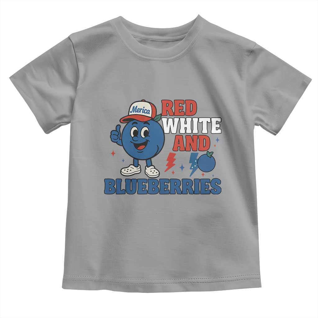 Red White and Blueberries Toddler T Shirt Patriotic Fruit Cartoon Graphic - Wonder Print Shop