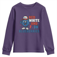 Red White and Blueberries Youth Sweatshirt Patriotic Fruit Cartoon Graphic - Wonder Print Shop