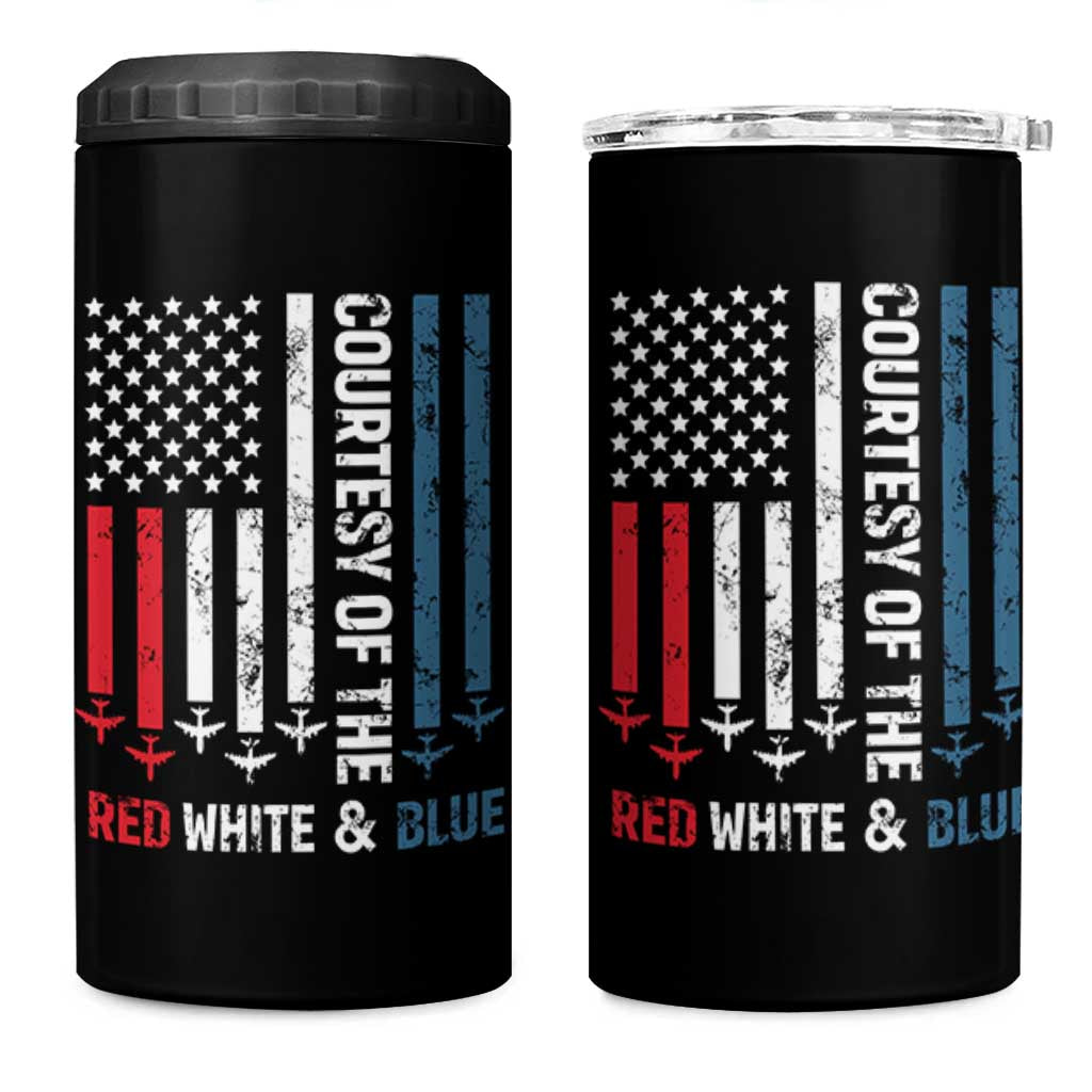 Courtesy of the Red White and Blue 4 in 1 Can Cooler Tumbler US Military Patriotic American Flag - Wonder Print Shop