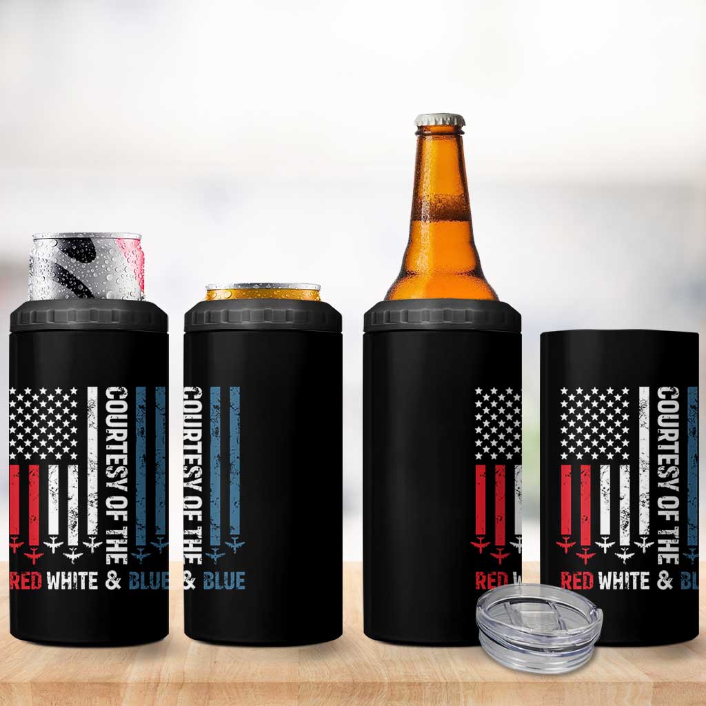Courtesy of the Red White and Blue 4 in 1 Can Cooler Tumbler US Military Patriotic American Flag - Wonder Print Shop
