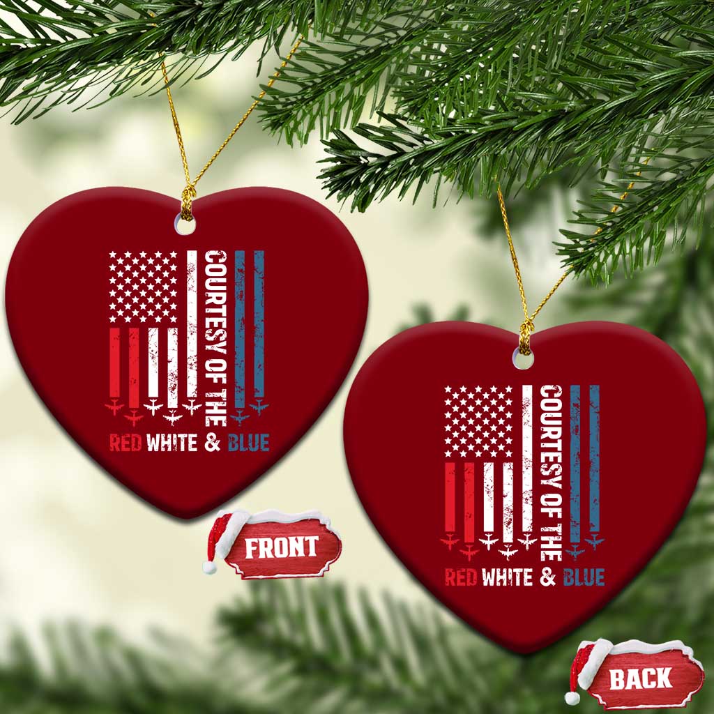Courtesy of the Red White and Blue Ceramic Ornament US Military Patriotic American Flag - Wonder Print Shop