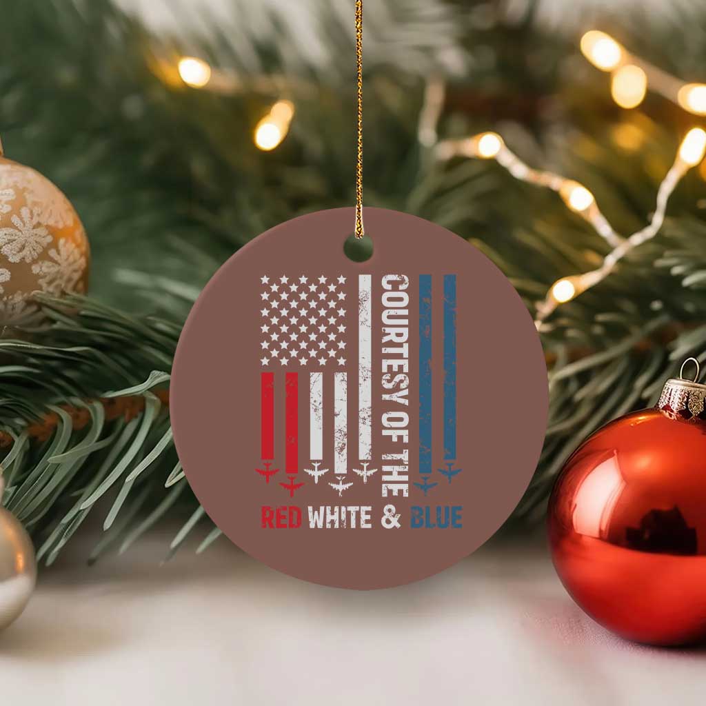 Courtesy of the Red White and Blue Ceramic Ornament US Military Patriotic American Flag - Wonder Print Shop