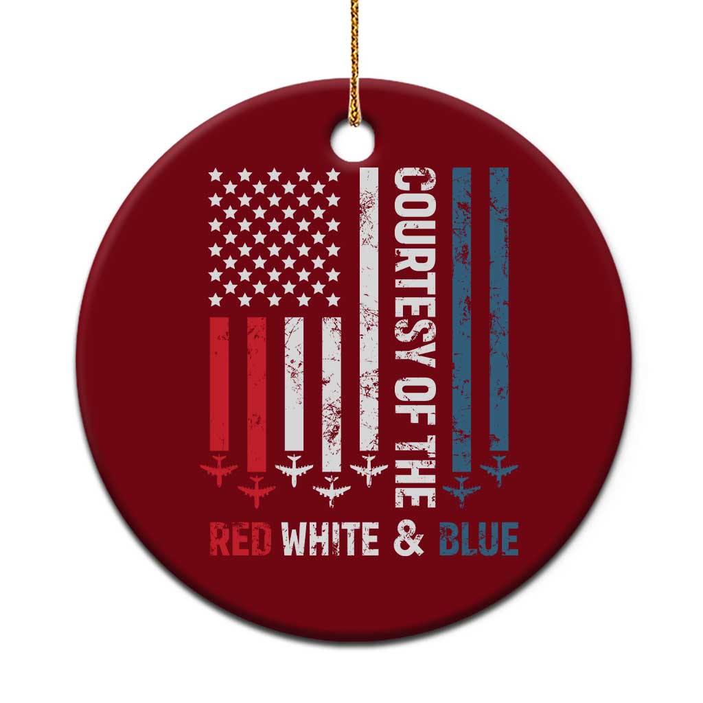 Courtesy of the Red White and Blue Ceramic Ornament US Military Patriotic American Flag - Wonder Print Shop