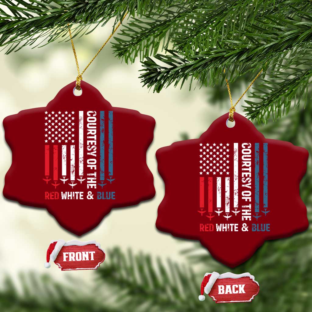 Courtesy of the Red White and Blue Ceramic Ornament US Military Patriotic American Flag - Wonder Print Shop