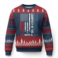 Courtesy of the Red White and Blue Ugly Christmas Sweater US Military Patriotic American Flag - Wonder Print Shop