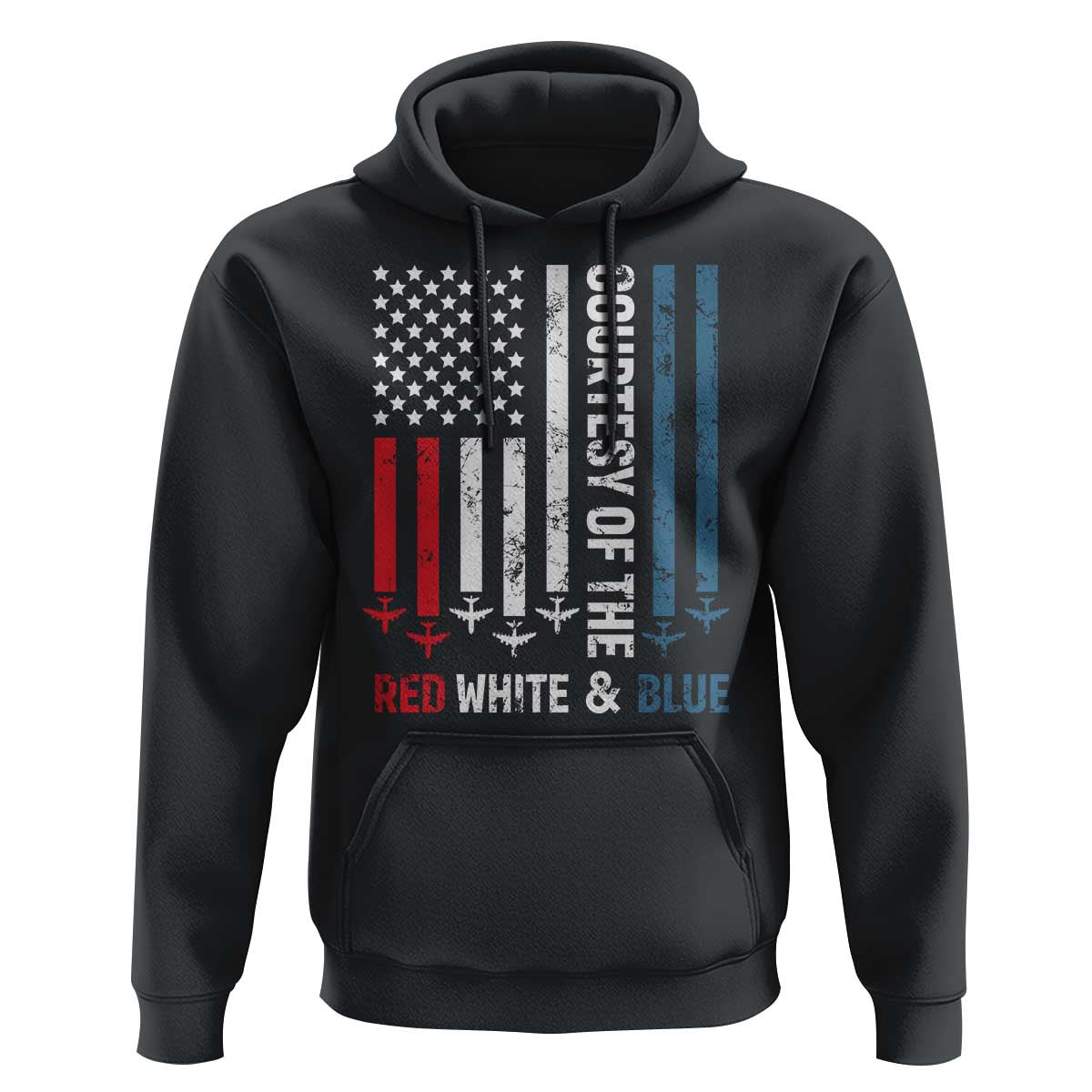 Courtesy of the Red White and Blue Hoodie US Military Patriotic American Flag - Wonder Print Shop