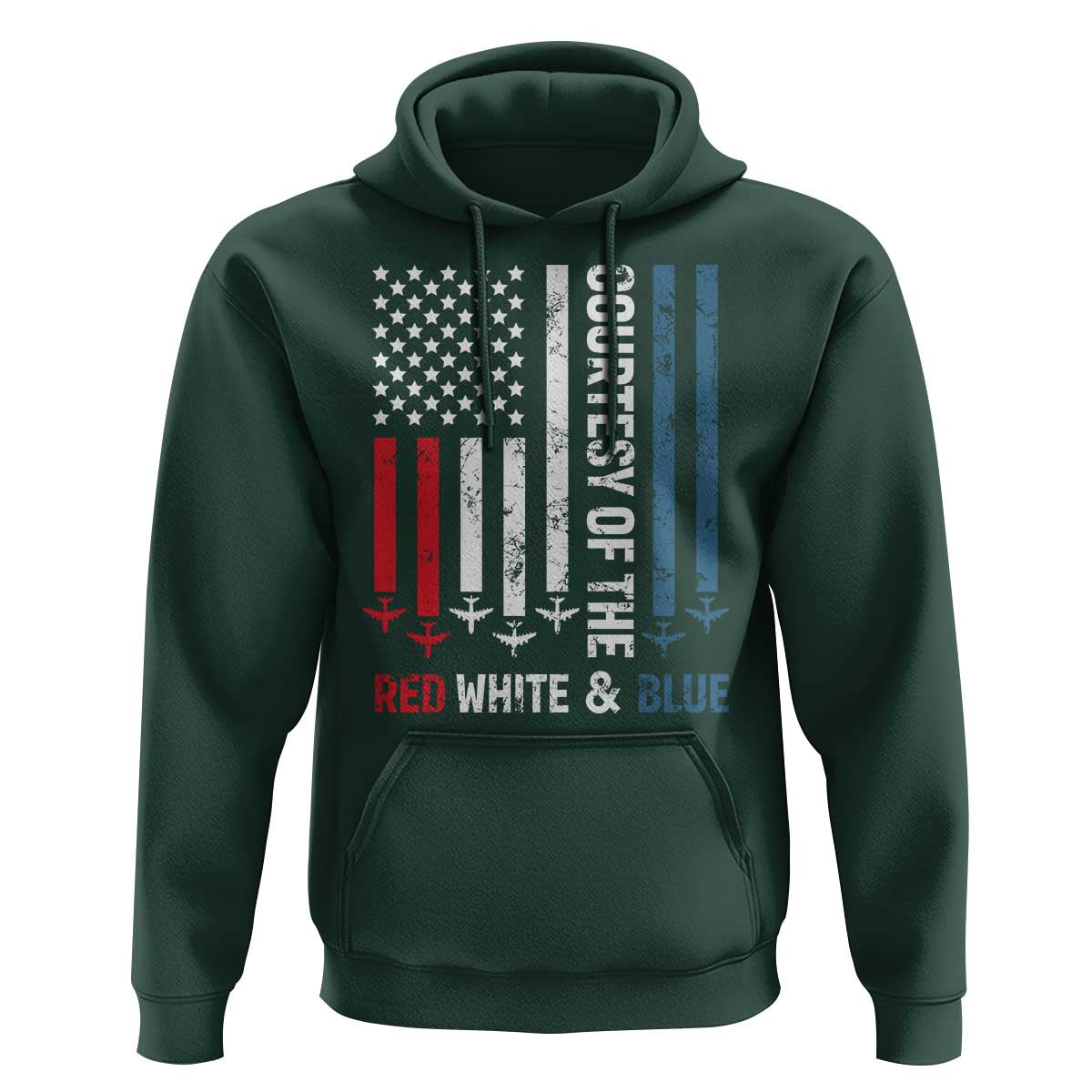 Courtesy of the Red White and Blue Hoodie US Military Patriotic American Flag - Wonder Print Shop