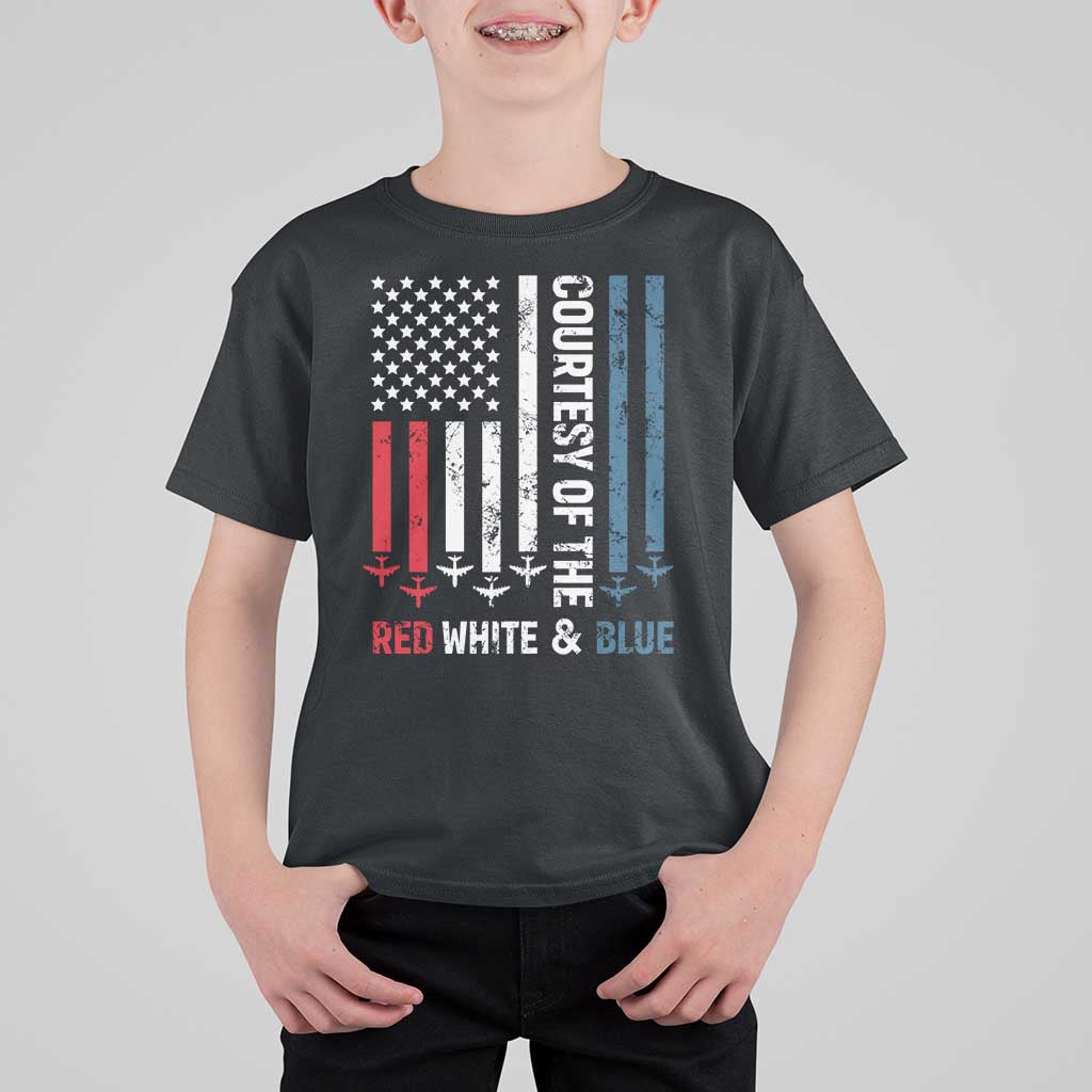 Courtesy of the Red White and Blue T Shirt For Kid US Military Patriotic American Flag - Wonder Print Shop