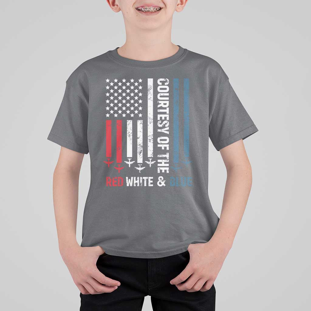 Courtesy of the Red White and Blue T Shirt For Kid US Military Patriotic American Flag - Wonder Print Shop