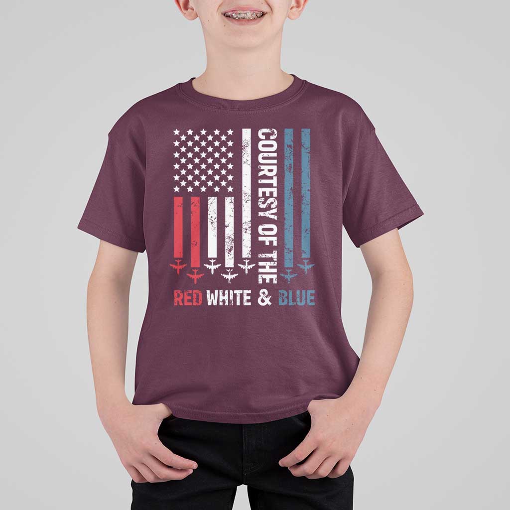 Courtesy of the Red White and Blue T Shirt For Kid US Military Patriotic American Flag - Wonder Print Shop