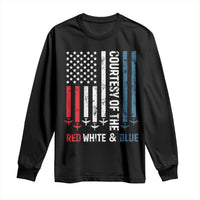 Courtesy of the Red White and Blue Long Sleeve Shirt US Military Patriotic American Flag - Wonder Print Shop