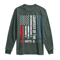 Courtesy of the Red White and Blue Long Sleeve Shirt US Military Patriotic American Flag - Wonder Print Shop