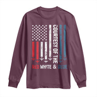 Courtesy of the Red White and Blue Long Sleeve Shirt US Military Patriotic American Flag - Wonder Print Shop